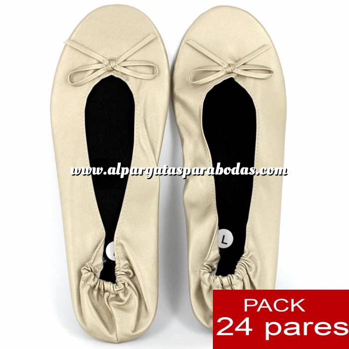 Imagen Bailarinas 03 - Bailarinas Enrollables Modelo ESPECIAL - DORADO- Lote de 24 pares (OFERTA VERANO) 