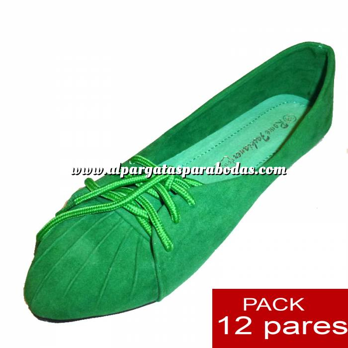 Imagen Manoletinas 06 - Arlequinas color Verde caja 12 pares (Últimas Unidades) 